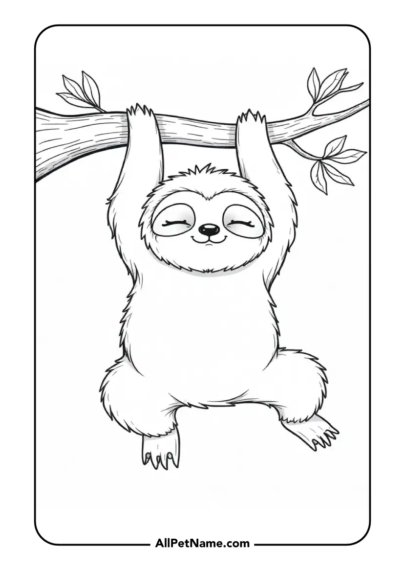 sloth coloring pages