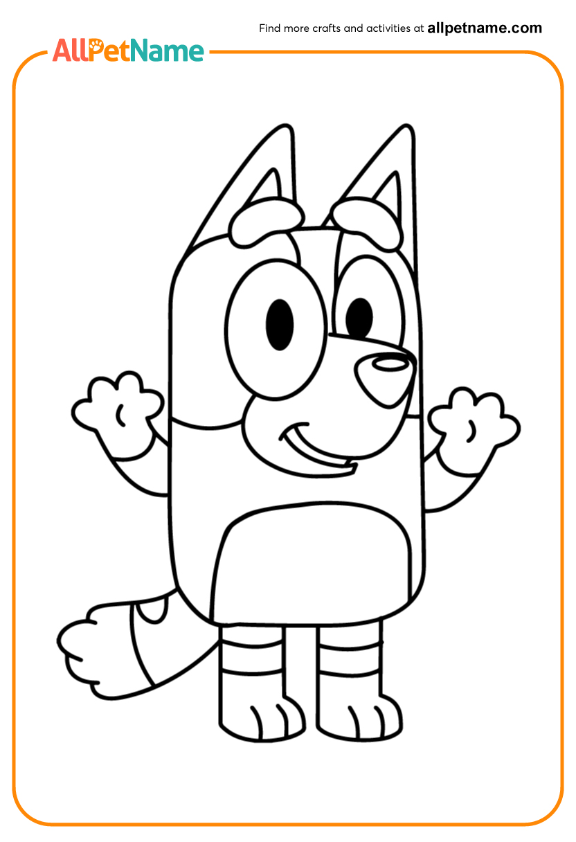 Chill Bluey Coloring Page