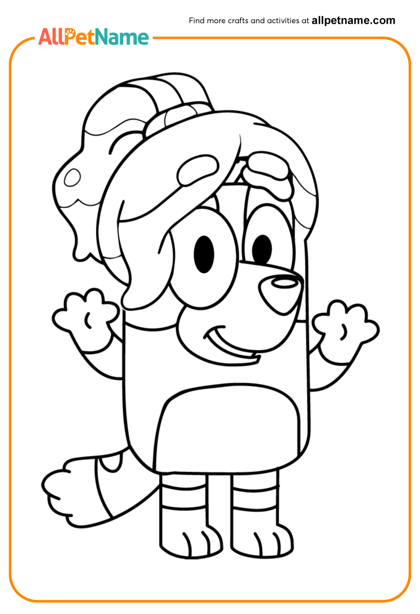 Girly Bluey Coloring Page