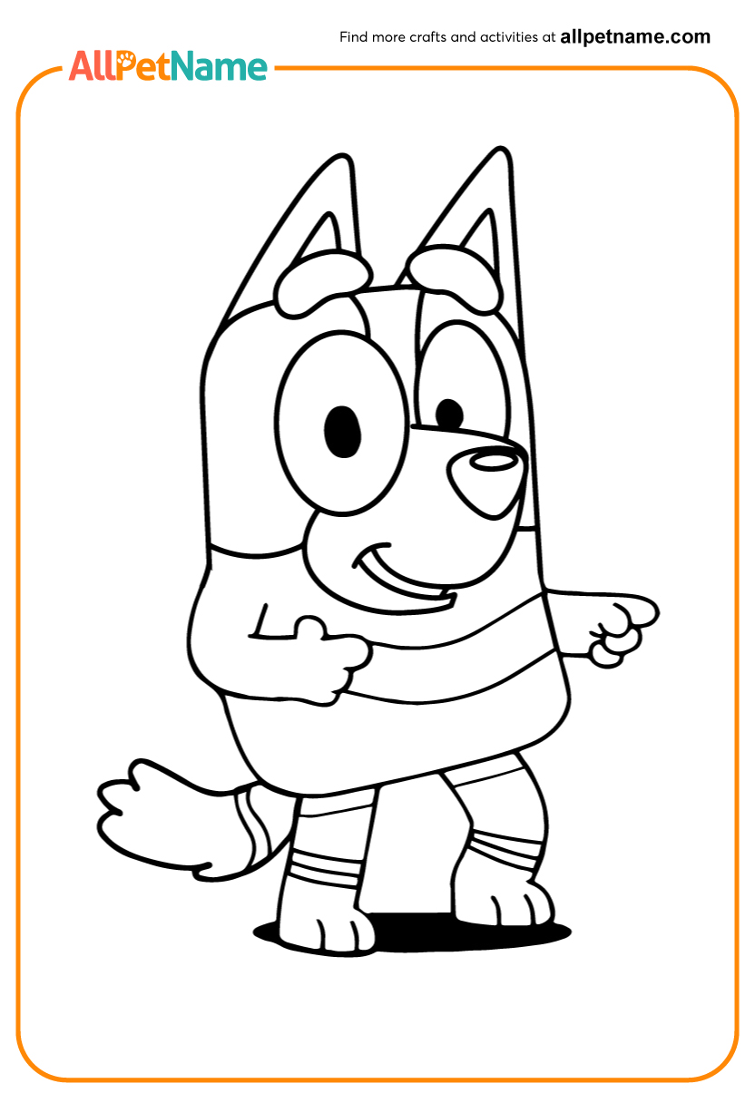 Dancing Bluey Coloring Page