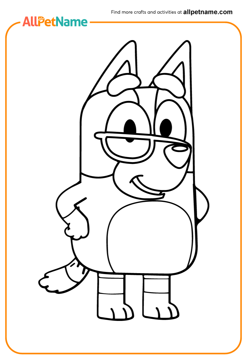 Professor Bluey Coloring Page