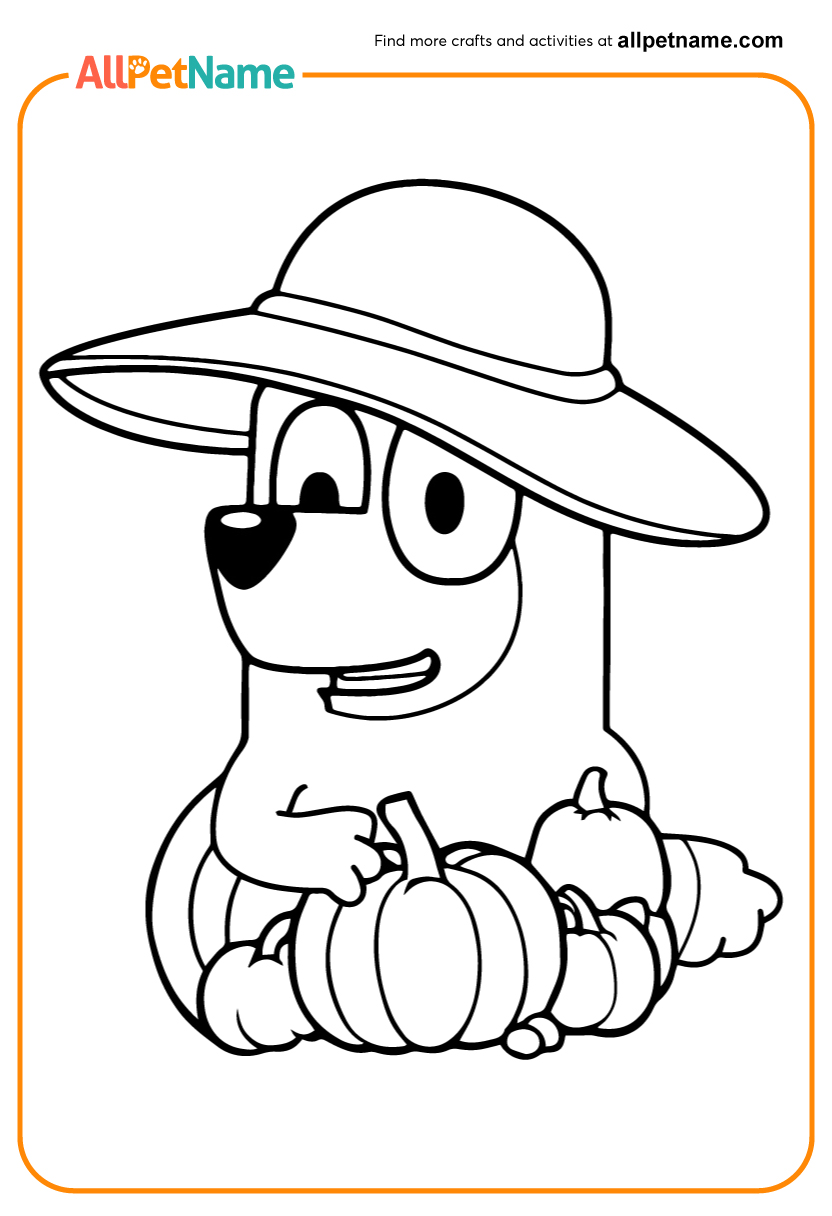 Bluey Thanksgiving Coloring Pages Free Printable Sheets