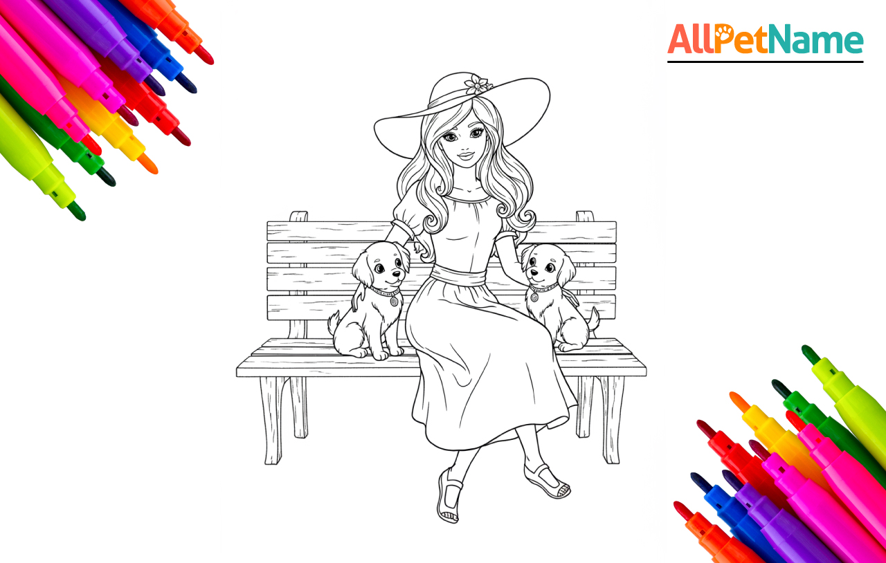 Barbie-with-dog-coloring-pages