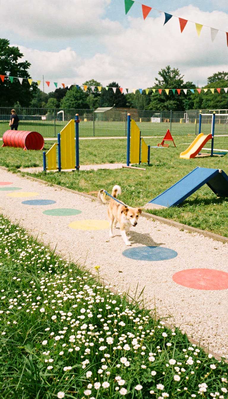 10 Genius Dog Playground Ideas for Happy, Healthy Dogs 10 The Winding Path Adventure Course