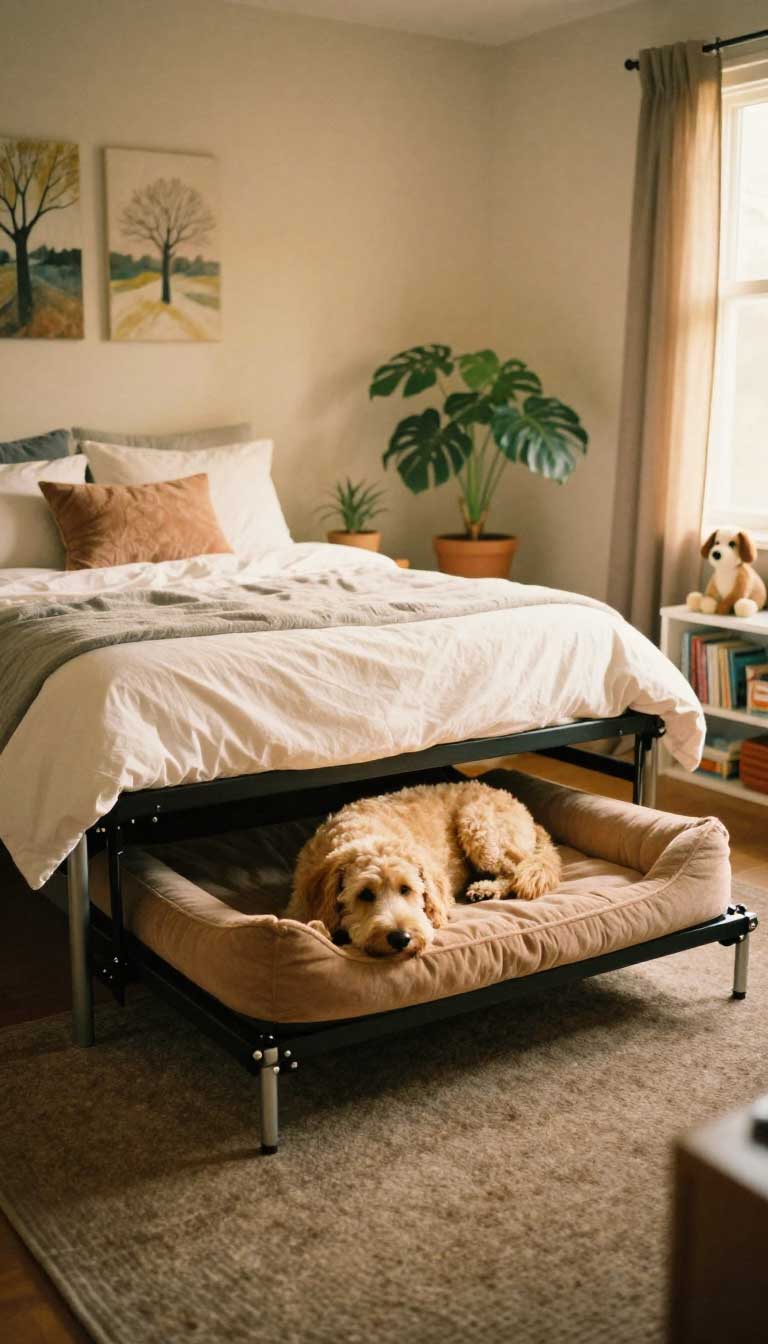 19 Brilliant Bed with Dog Bed Underneath 14 The Minimalist Metal Frame Drawer