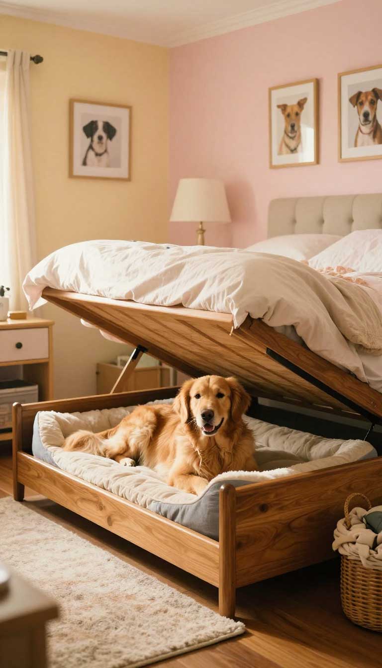 19 Brilliant Bed with Dog Bed Underneath 16 The Lift-Up Bed Frame Surprise