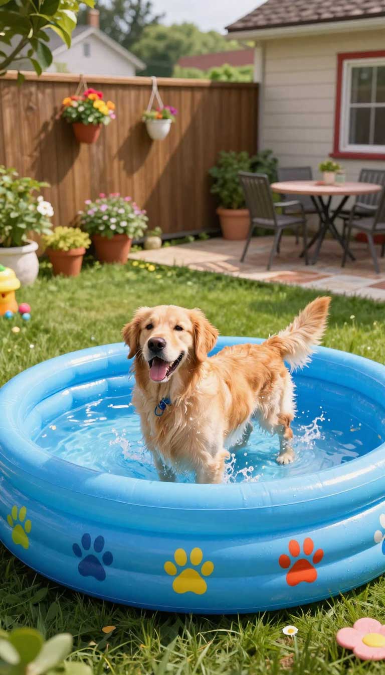 10 Epic Dog Pool Ideas Your Pup Will Go Crazy For 2 The Classic Backyard Paw-print Pool
