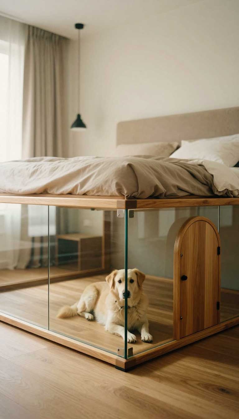 19 Brilliant Bed with Dog Bed Underneath 3 The Modern Raised Bed with Glass Kennel