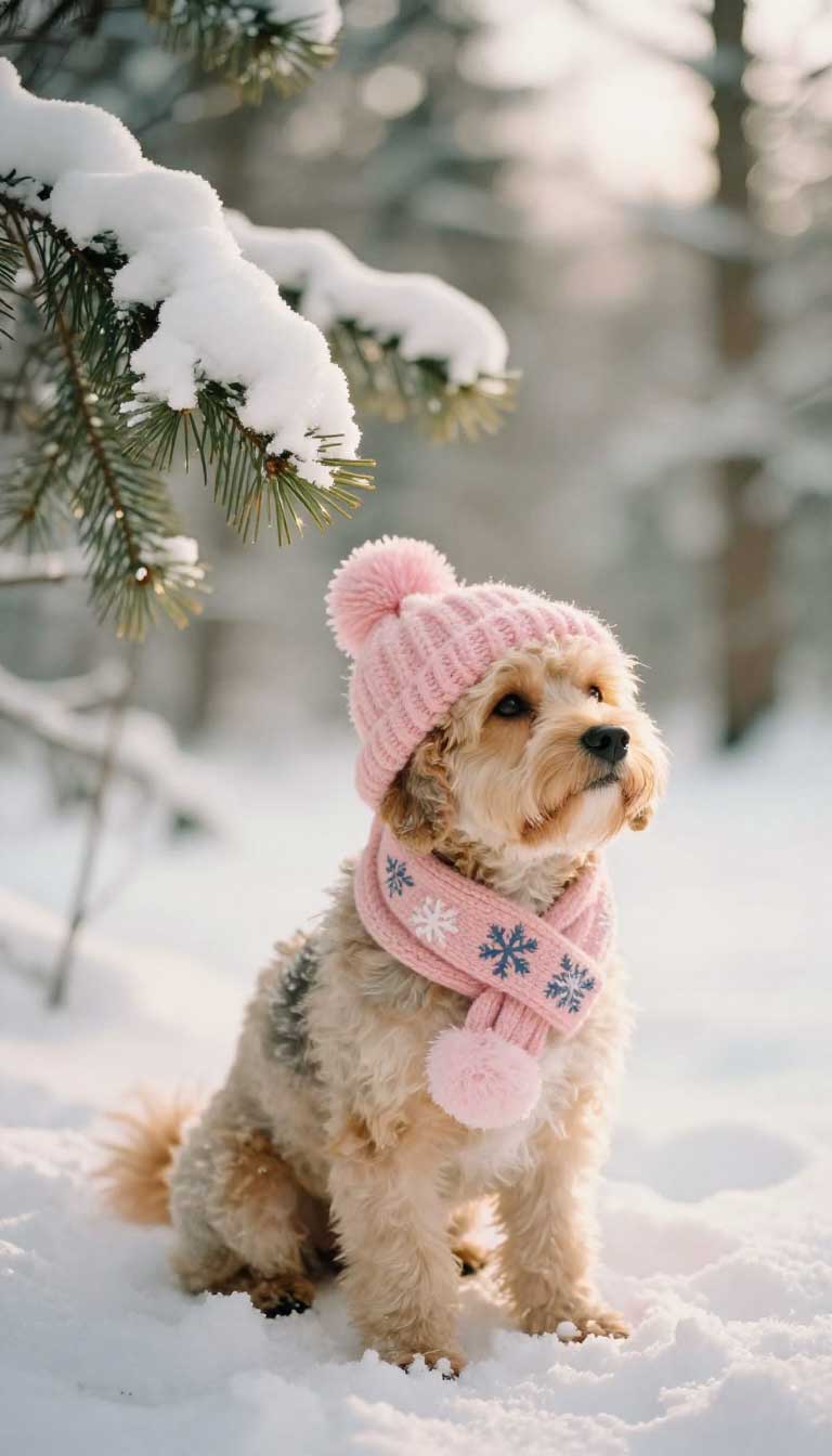 15 Cute Cold-Weather Dog Outfits to Save for Winter 3 The Matching Hat & Scarf Set