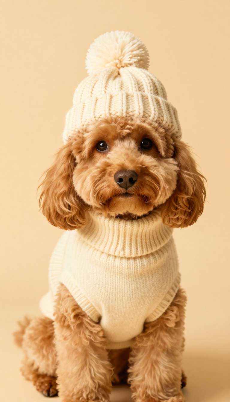 15 Cute Cold-Weather Dog Outfits to Save for Winter 9 The Cozy Knit Set (Sweater & Beanie)