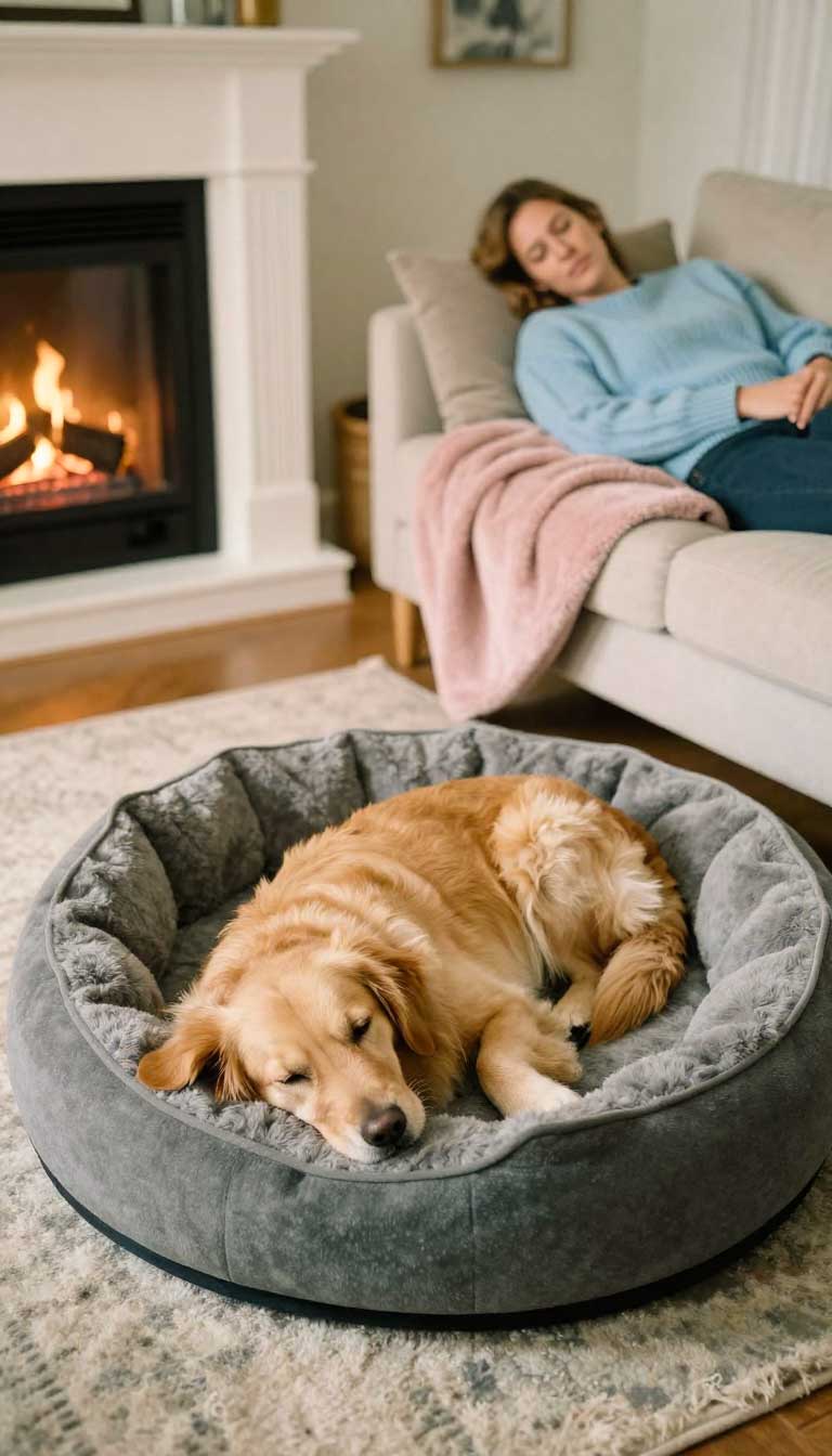 10 Warm & Cozy Winter Dog Beds Perfect for Cold Nights 3 The Plush Donut Cuddle Bed