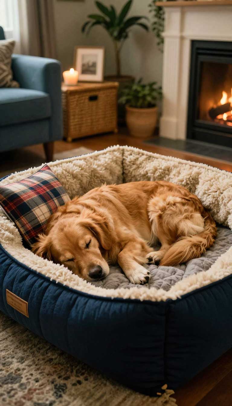 10 Warm & Cozy Winter Dog Beds Perfect for Cold Nights 6 The Quilted & Fuzzy Nest Bed
