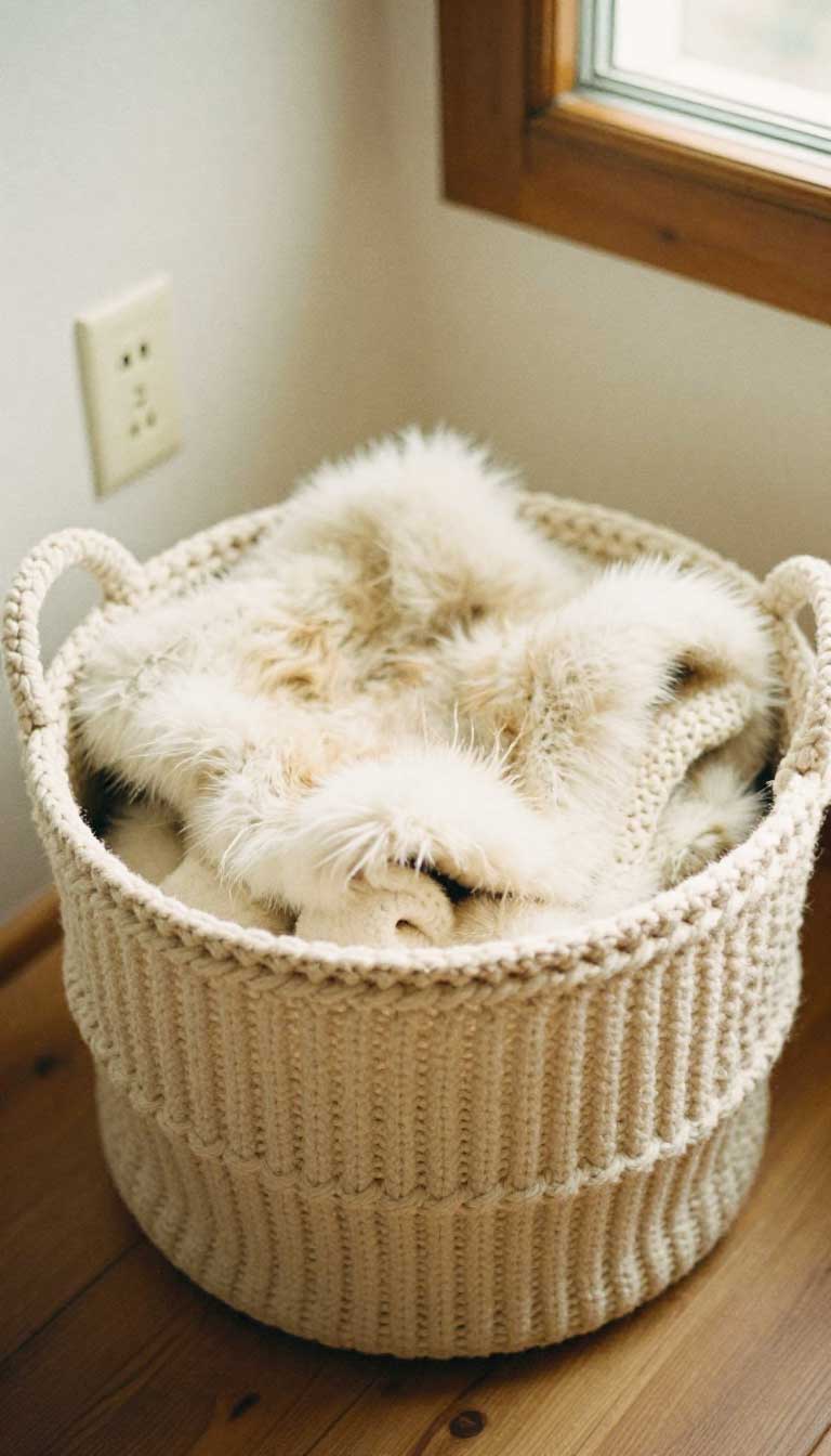10 Warm & Cozy Winter Dog Beds Perfect for Cold Nights 8 The Knitted Basket Nest