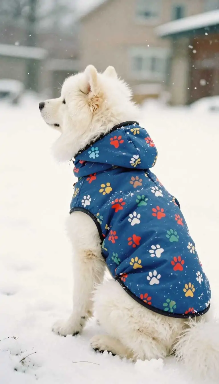 15 Cute Cold-Weather Dog Outfits to Save for Winter 4 The Hooded Paw-Print Jacket